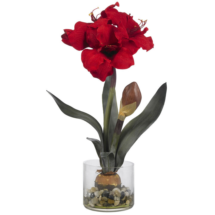 Hivvago Amaryllis w/Round Vase