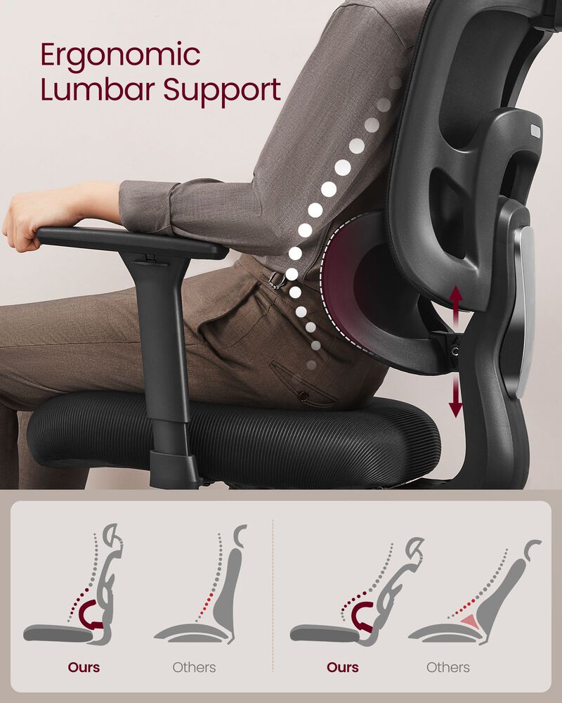 Adjustable Ergonomic Office Chair with Headrest and Armrests for Maximum Comfort