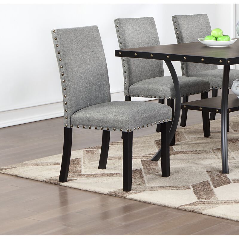 Modern Grey Fabric Dining Chairs (Set of 2)