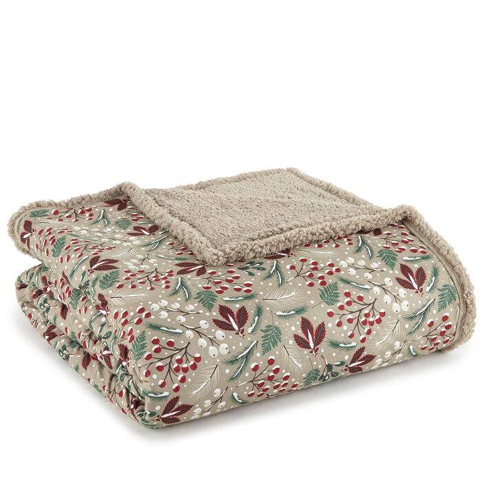 Micro Flannel Reverse to Sherpa Blanket, Full/Queen