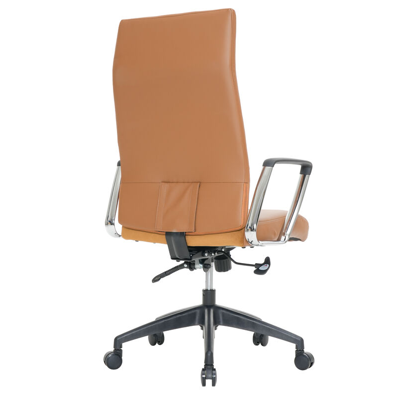 LeisureMod Hilton Modern High Back Leather Conference Office Chair with Adjustable Height & Swivel – Ergonomic and Stylish Office Seating