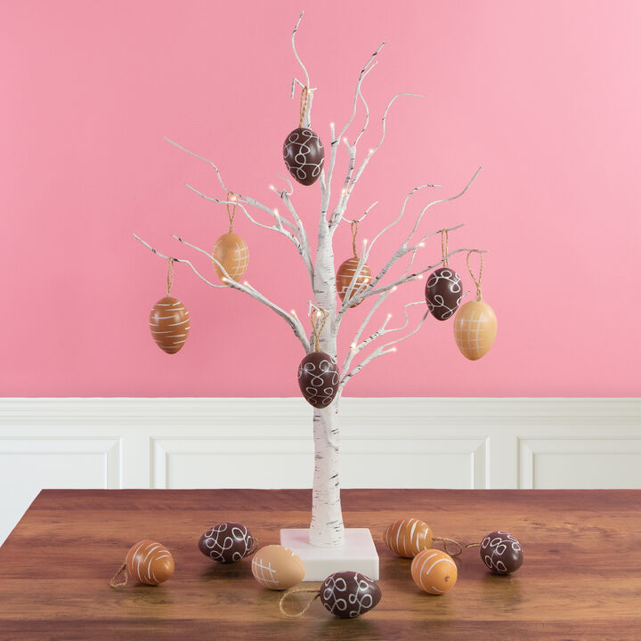 Set of 27 Brown and Beige Spring Easter Egg Ornaments 2.25"