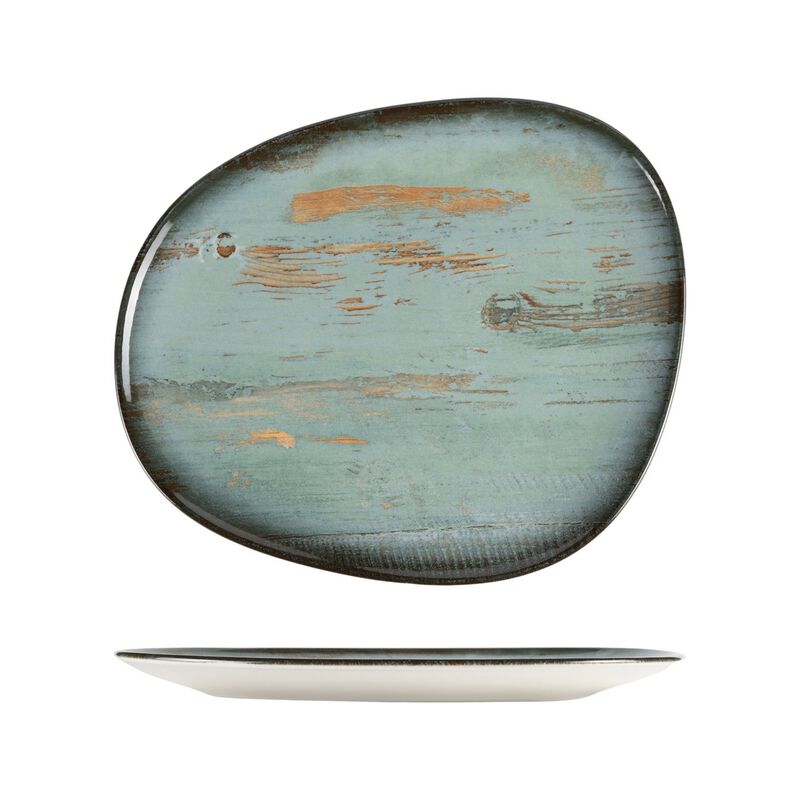Madera 13" x 10.75" Organic Decorated Porcelain Plate