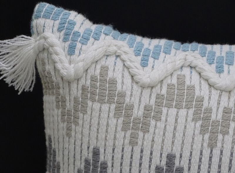 14"x24" Chevron Throw Pillow for Sofa with Braid and Tasssels