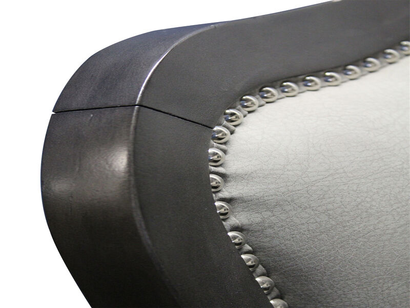 Vegas Light Gray and Dark Gray Nailheads and Casters Side Chair (Set of 2)