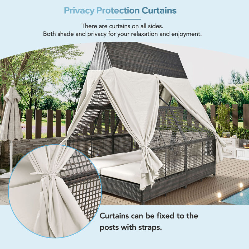 Merax  Outdoor Daybed Patio Lounge Bed