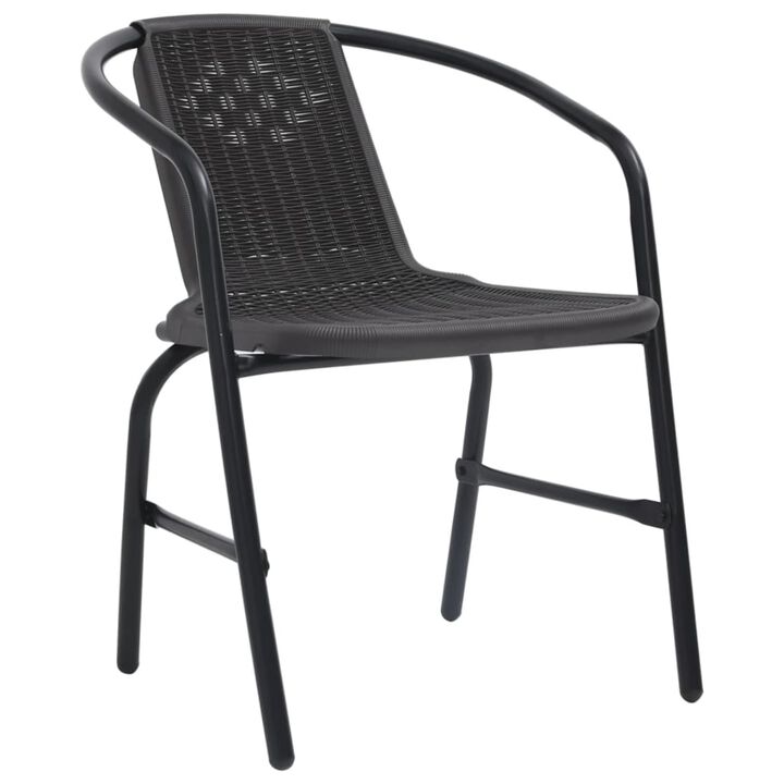 vidaXL Garden Chairs 6 pcs Plastic Rattan and Steel 242.5 lb