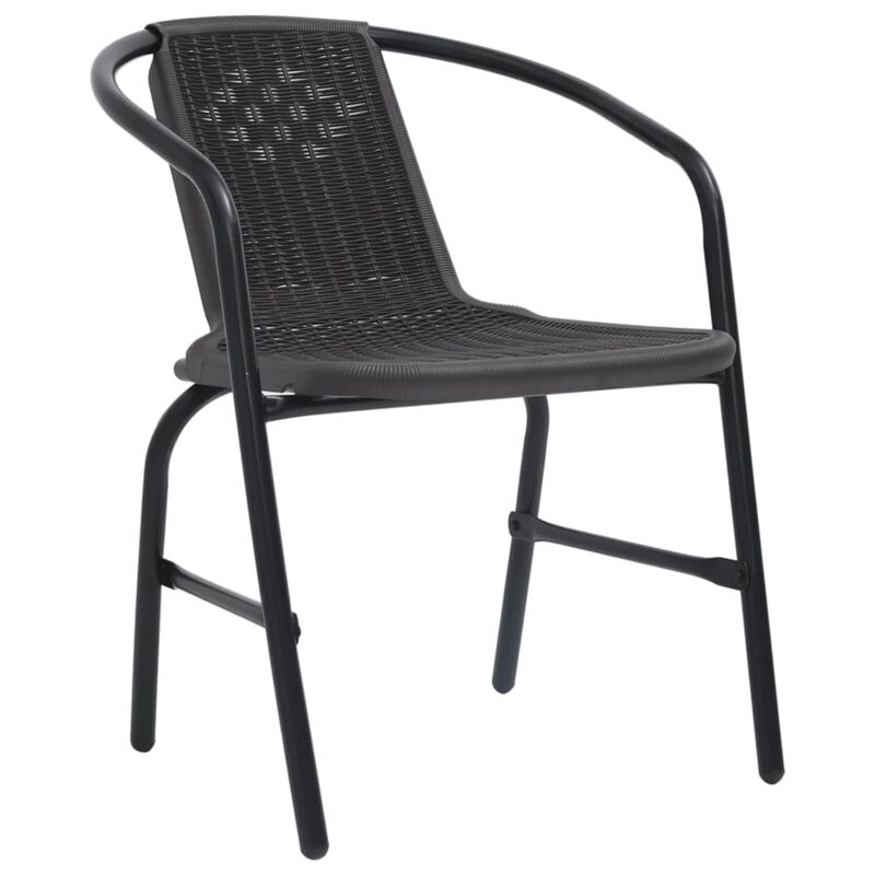 vidaXL Garden Chairs 6 pcs Plastic Rattan and Steel 242.5 lb