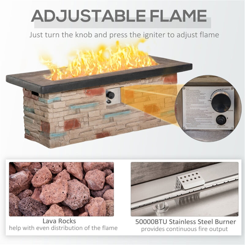 Square Fire Pit Table for Outdoor Heating and Entertaining