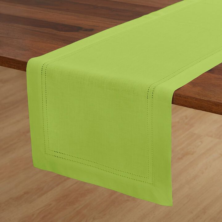Solino Home 100% Pure Linen Table Runner | Linen Double Hemstitch for Spring & Easter