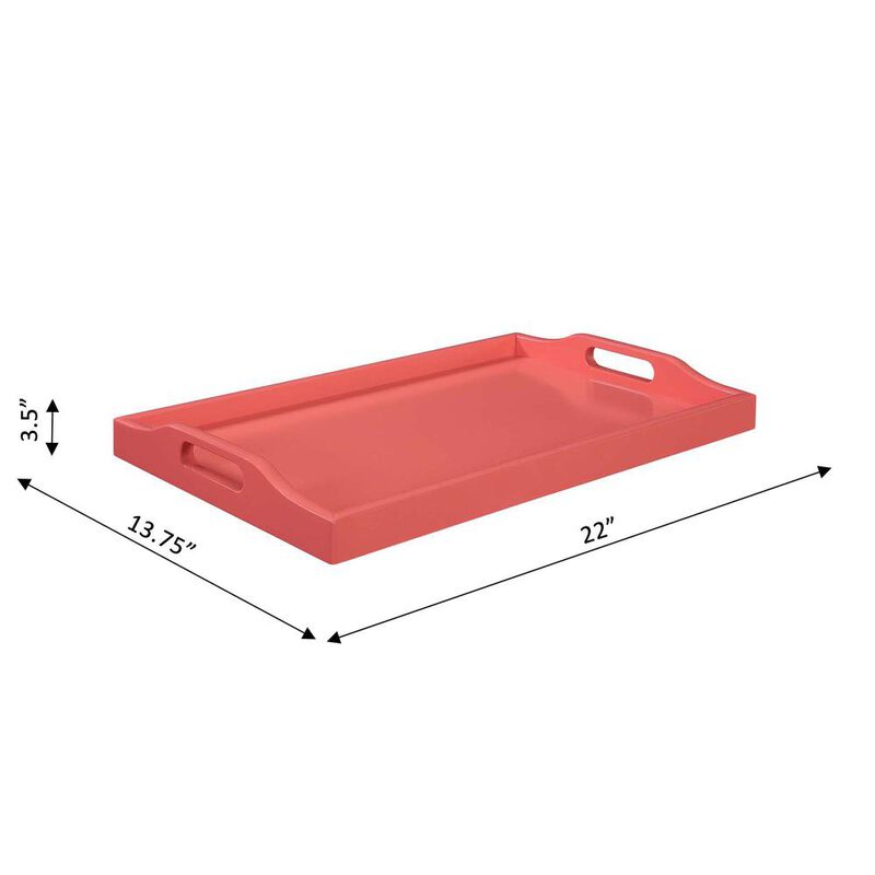 Convenience Concepts Designs2Go Serving Tray, Coral