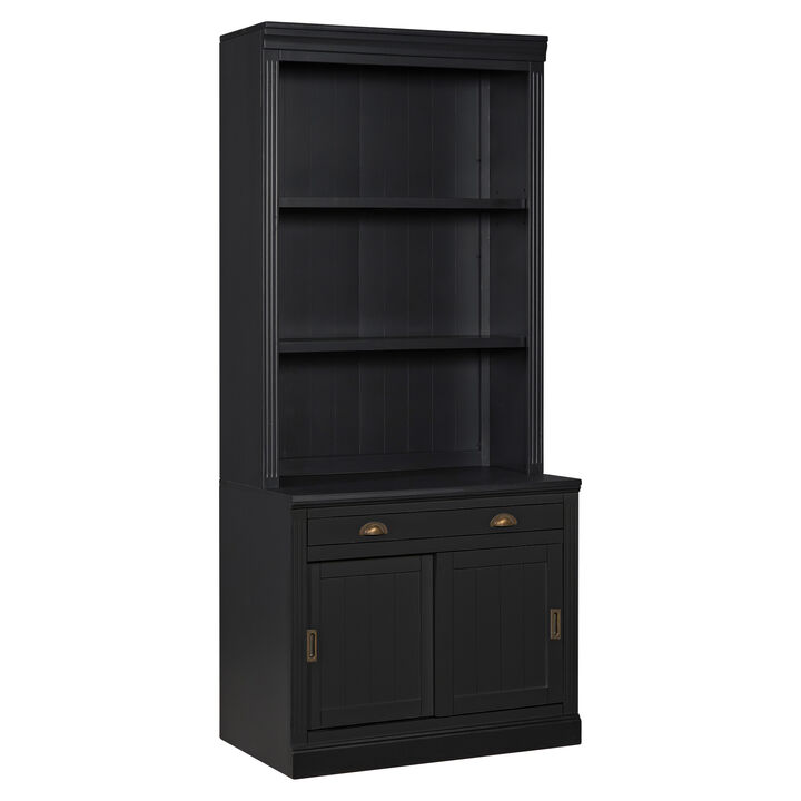 Merax Modern Bookcase Tall Bookshelf with LED Lighting