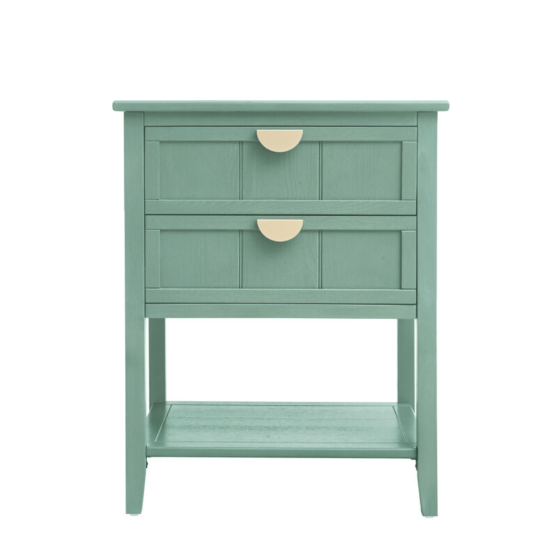 2 Drawer Side table,American style, End table,Suitable for bedroom, living room