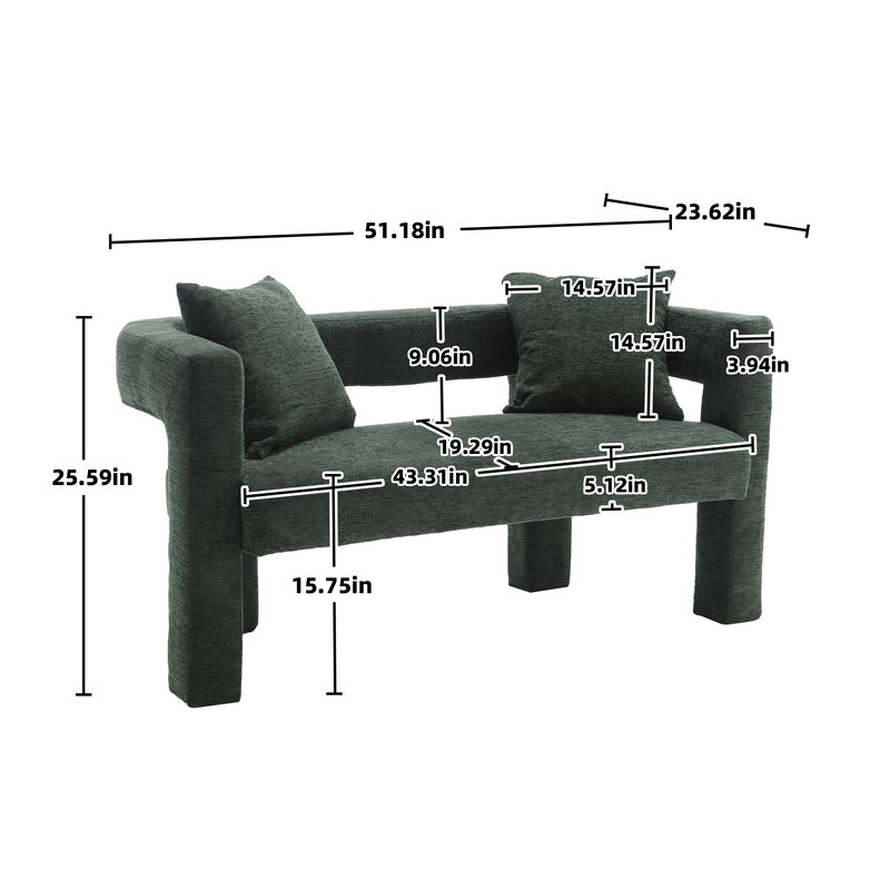 Merax Modern Chenille Loveseat Sofa