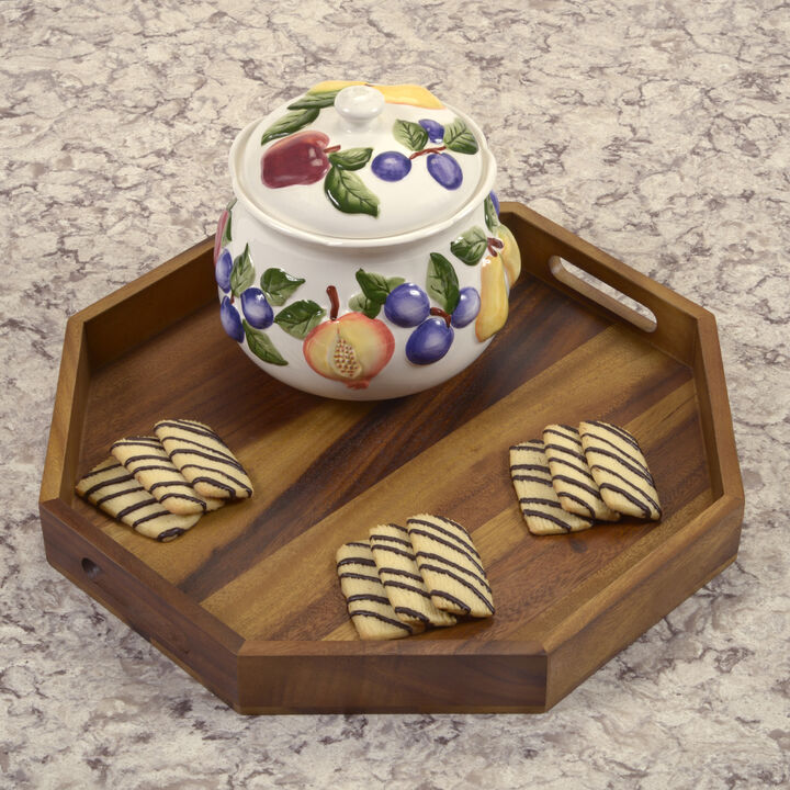 Octagon Serving Tray - 17" - Solid Bottom