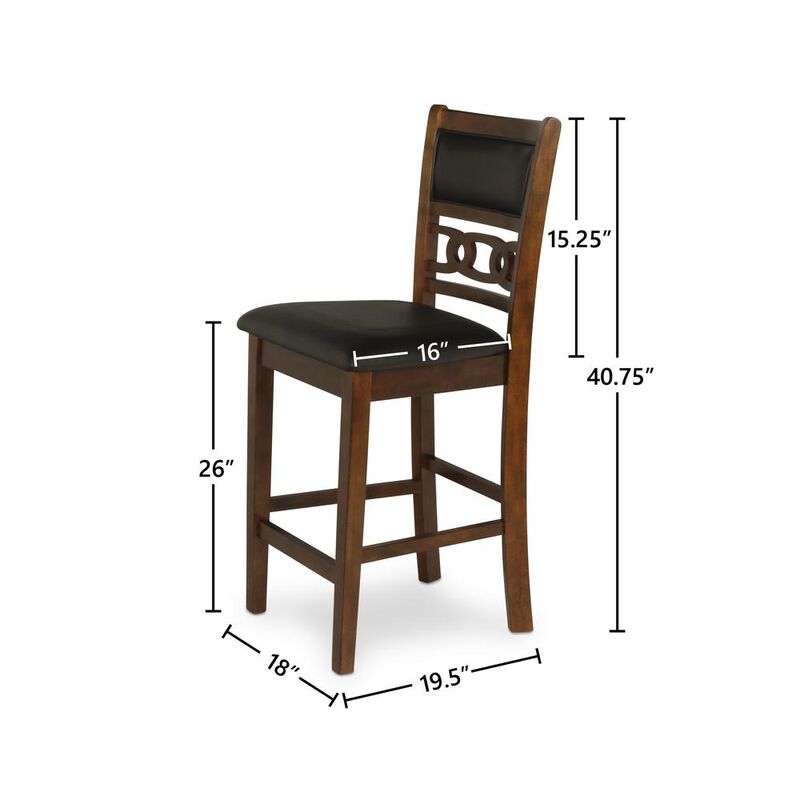 New Classic Furniture Furniture Gia Faux Leather Counter Chairs in Brown (Set of 2)