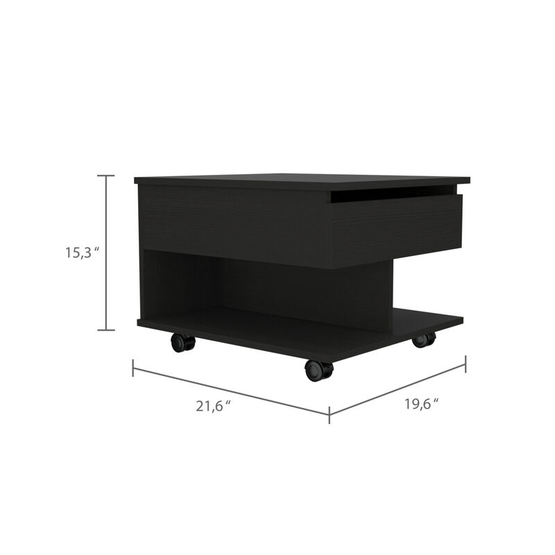 Peterson 1-Drawer 1-Shelf Lift Top Coffee Table Wengue