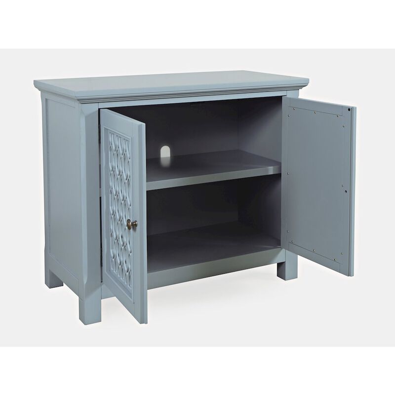 Jofran Isabella 38 Luxury Mirrored Accent Storage Cabinet