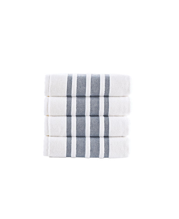 Brooks Brothers Contrast Border 4 pcs Hand Towels