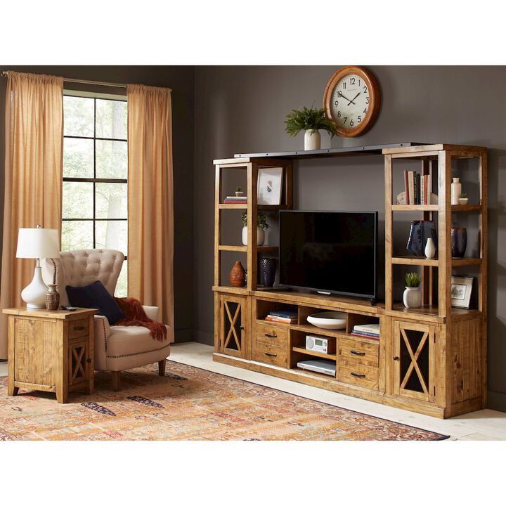 Jofran Telluride Rustic Farmhouse Solid Wood Entertainment Center with 70 TV Console