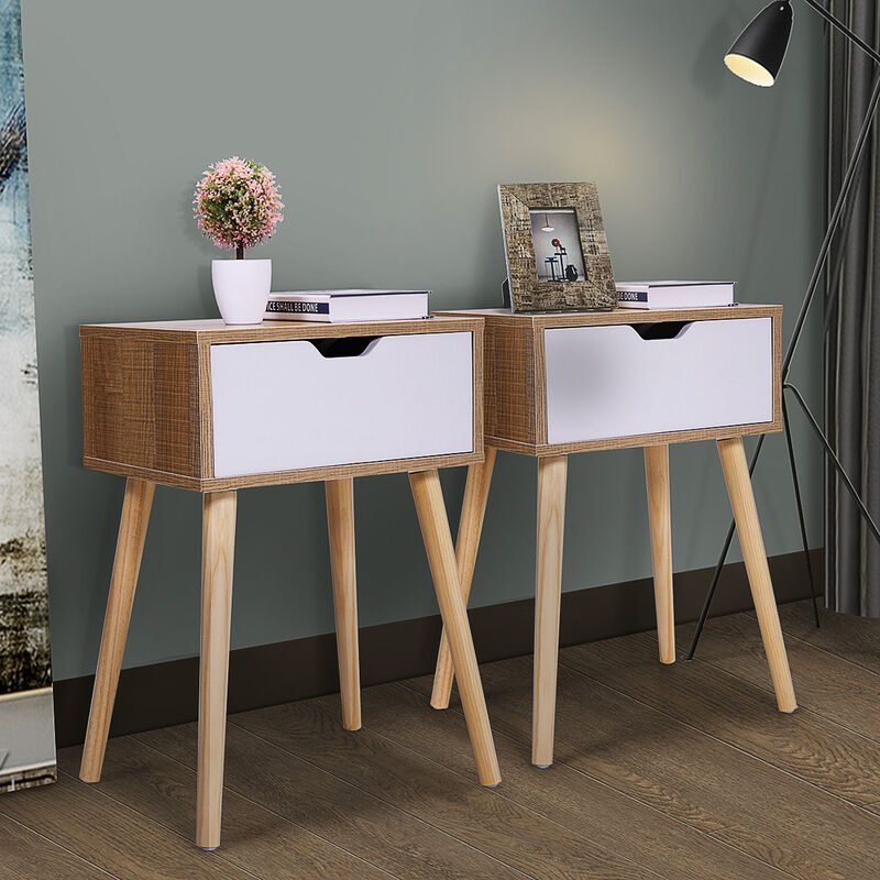 Streamdale Modern 2 Nightstand Set with Drawer