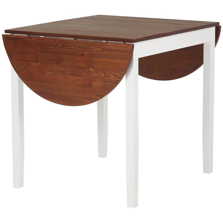 Natural Finish Dining: 55" Extendable Round Table with Drop Leaf