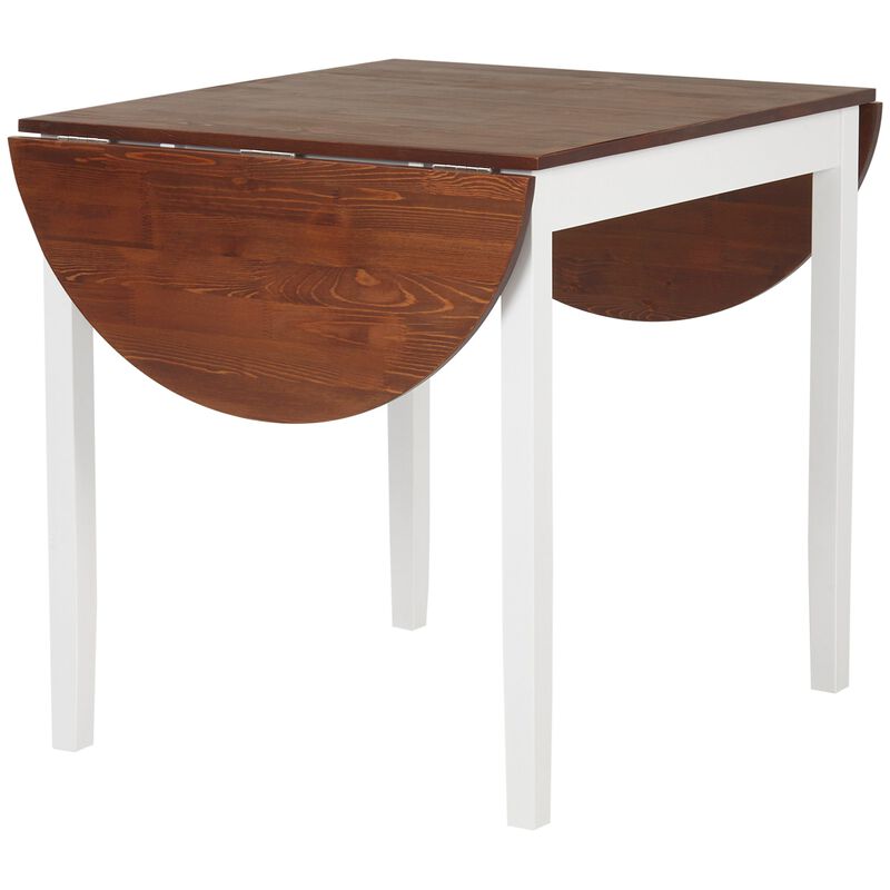 Natural Finish Dining: 55" Extendable Round Table with Drop Leaf