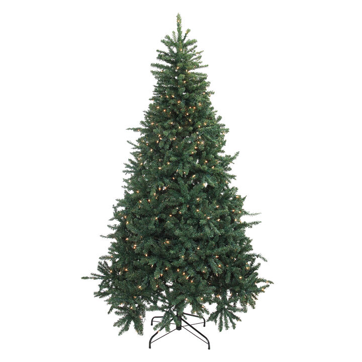 7.5' Pre-Lit Full Northern Pine Artificial Christmas Tree  Clear Lights