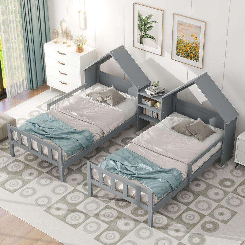 Merax Platform Bed with House-shaped Headboard