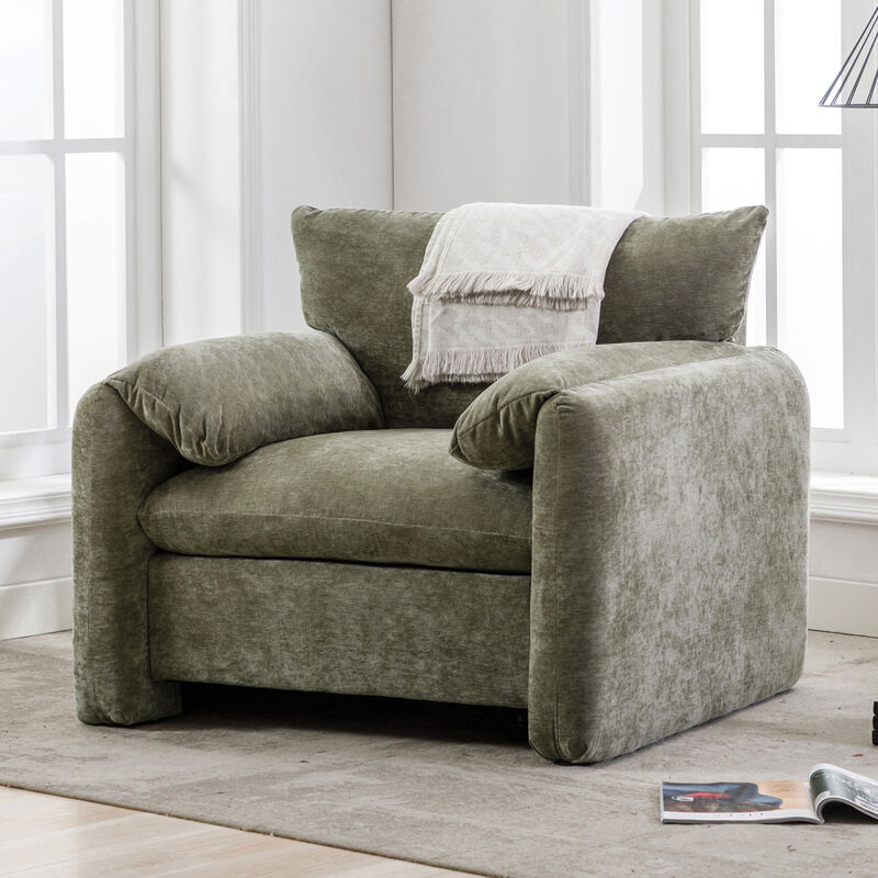 Modern Style Chenille Oversized Armchair Accent Chair Single Sofa Lounge Chair