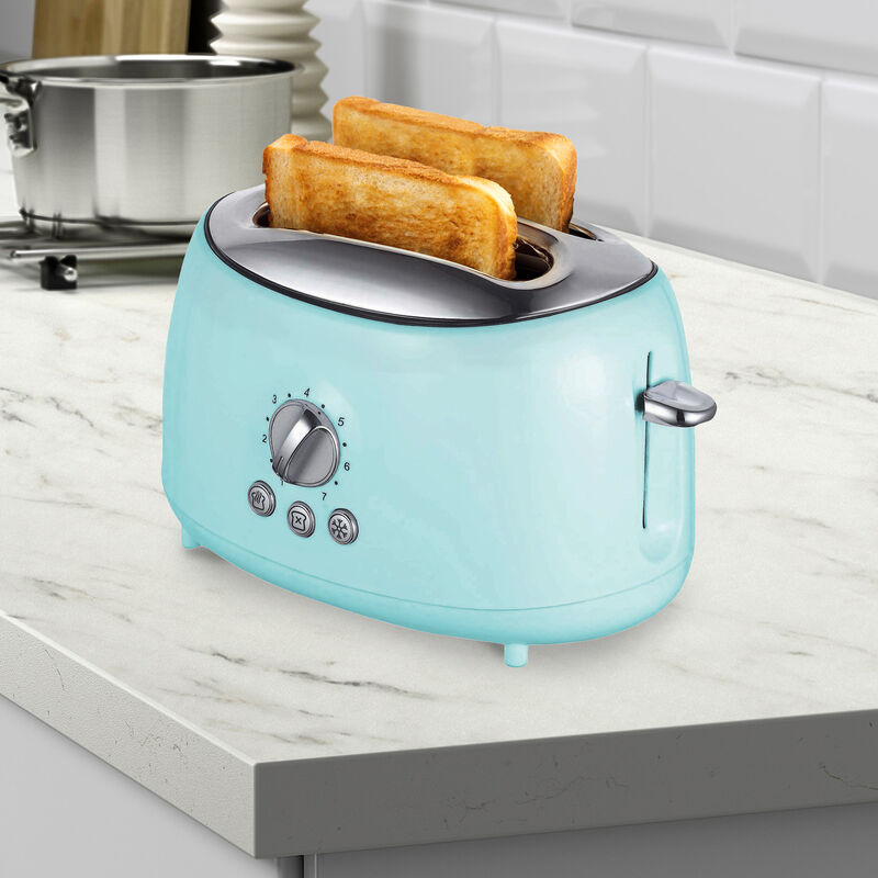 Brentwood Cool Touch 2-Slice Extra Wide Slot Retro Toaster in Blue