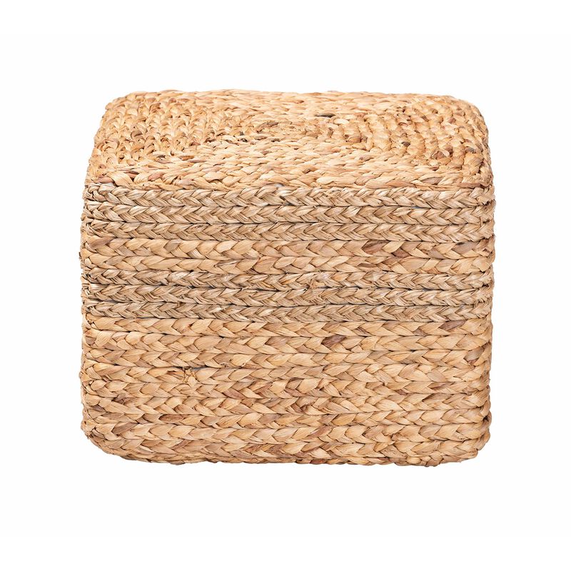 bali & pari Marella Modern Bohemian Natural Brown Seagrass Accent Footstool