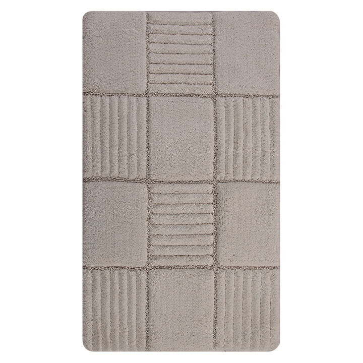 Knightsbridge Chakkar Board 220 GSF Non Skid Back Bath Rug 21 x 34 - White