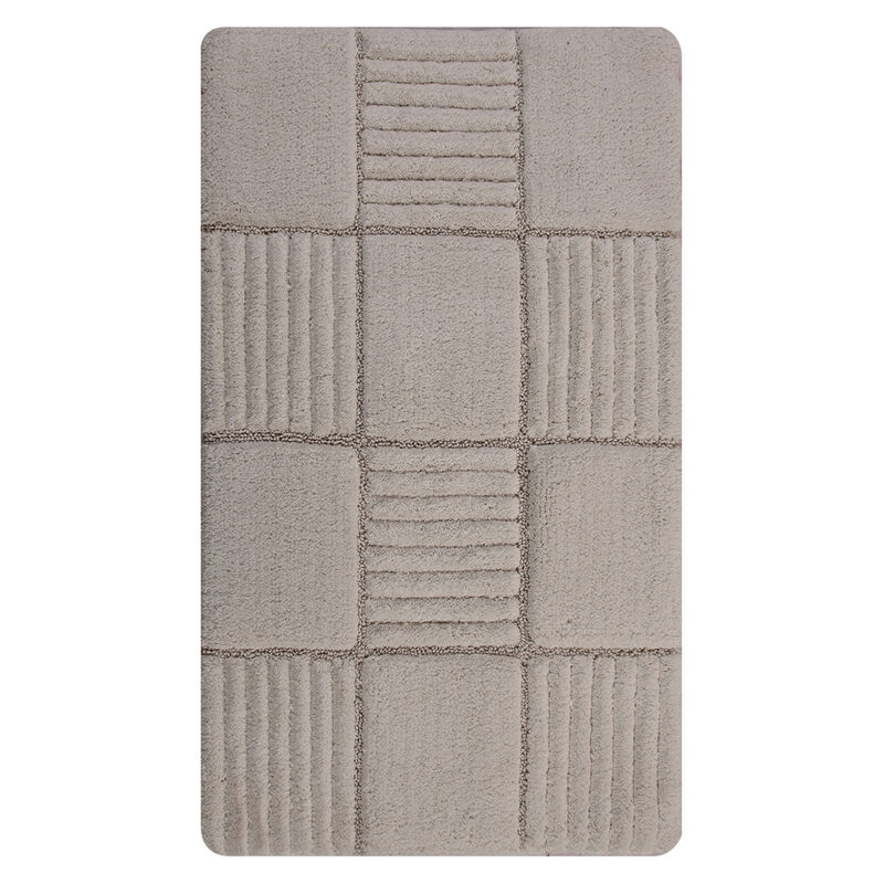 Knightsbridge Chakkar Board 220 GSF Non Skid Back Bath Rug 21 x 34 - White