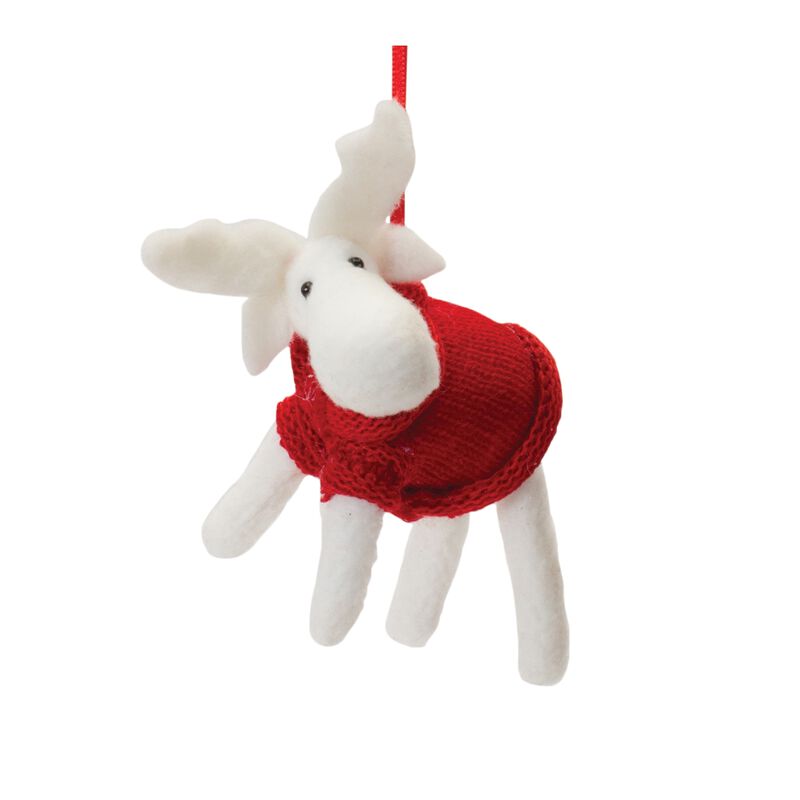 Santa And Moose Ornament (Set of 12)  Foam/polyester