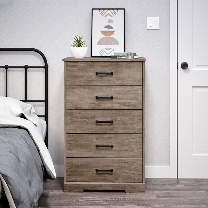 Prepac Rustic Ridge Brown 5 Drawer 18.5D x 27.5W x 43.5H Dresser