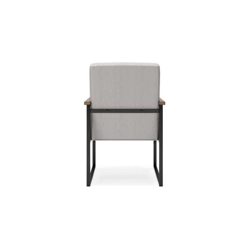 Tey Home Office Chair, Gray Padded Seat and Back, Black Metal Frame - Benzara