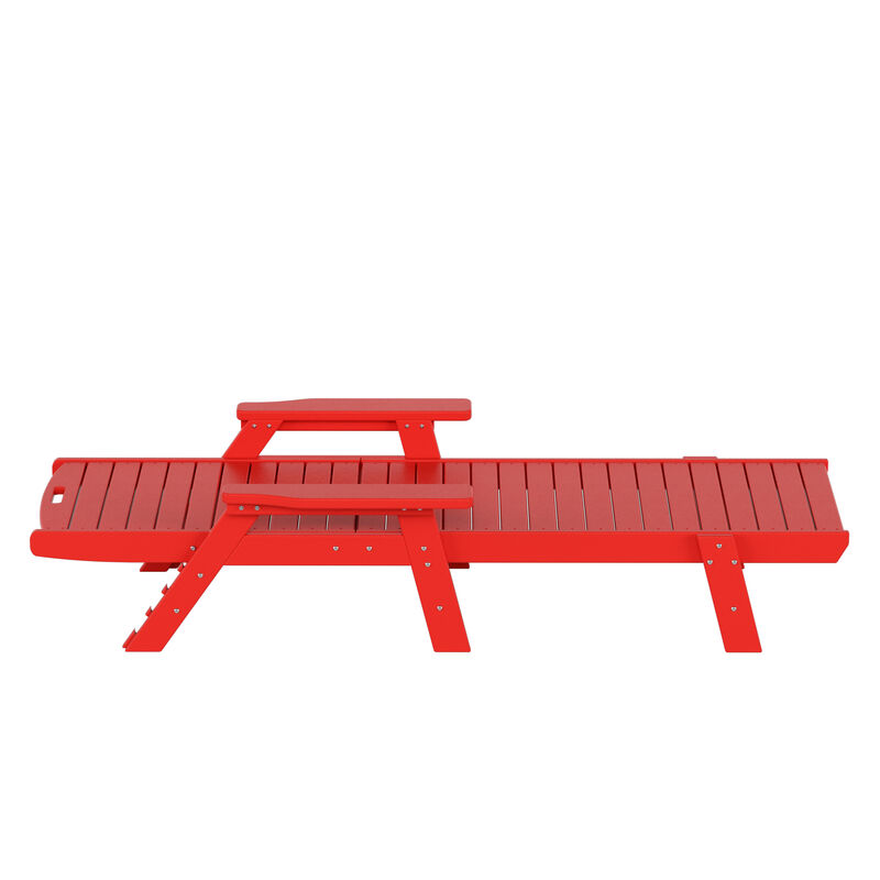 WestinTrends Adirondack Outdoor Chaise Lounge with Side Table Set