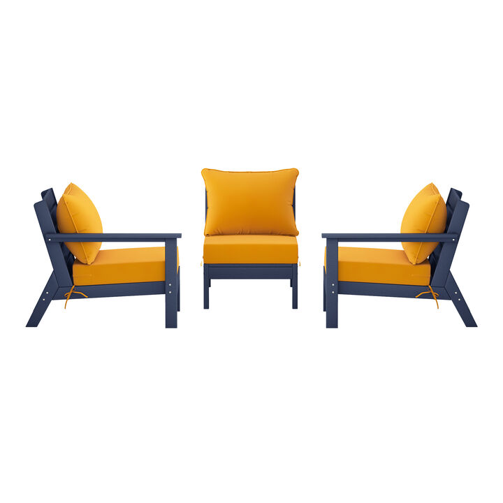 WestinTrends Outdoor Patio HDPE Sectional Sofa with Patio Cushions
