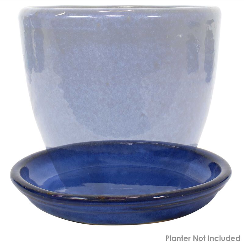 Sunnydaze Glazed Ceramic Flower Pot/Plant Saucer - Set of 4