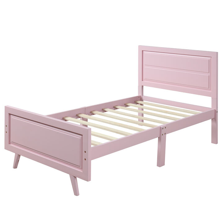 Merax Wood Platform Bed with Headboard and Wood Slat Support