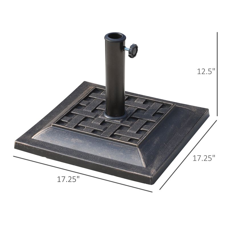 Stylish Sun Shield Support: Square 20lb Bronze Resin Umbrella Base