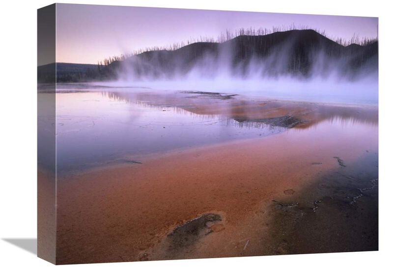 Steaming hot springs at Lower Geyser Basin, Yellowstone National Park, Wyoming-Canvas Art-16x12