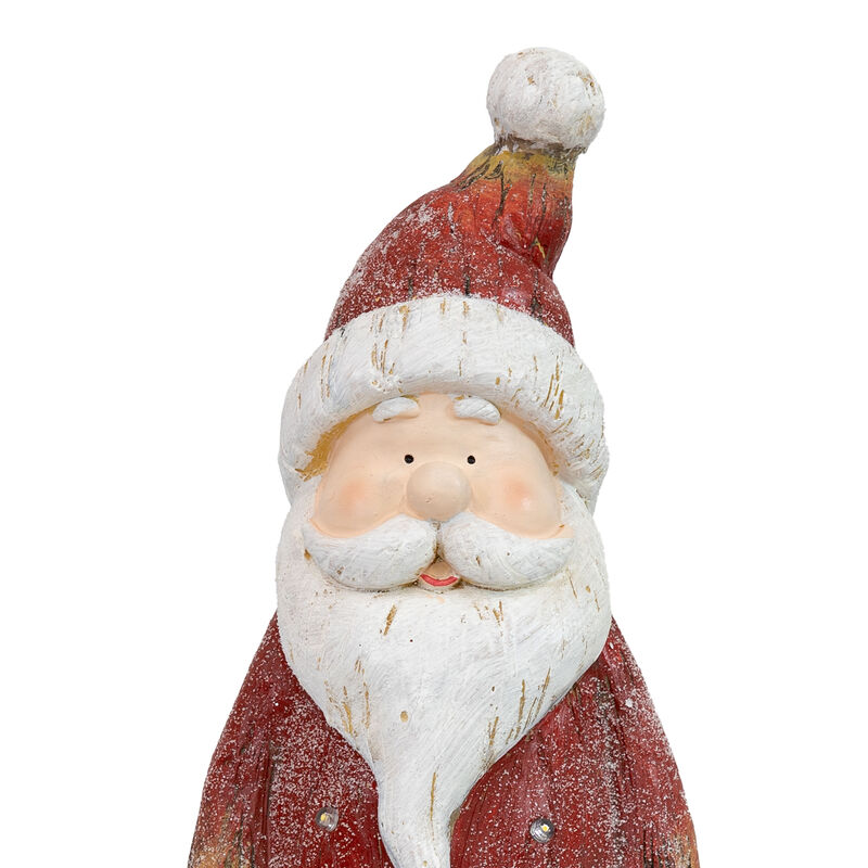 Sunnydaze Rustic Santa Indoor Pre-Lit LED Christmas Statue - 24 in