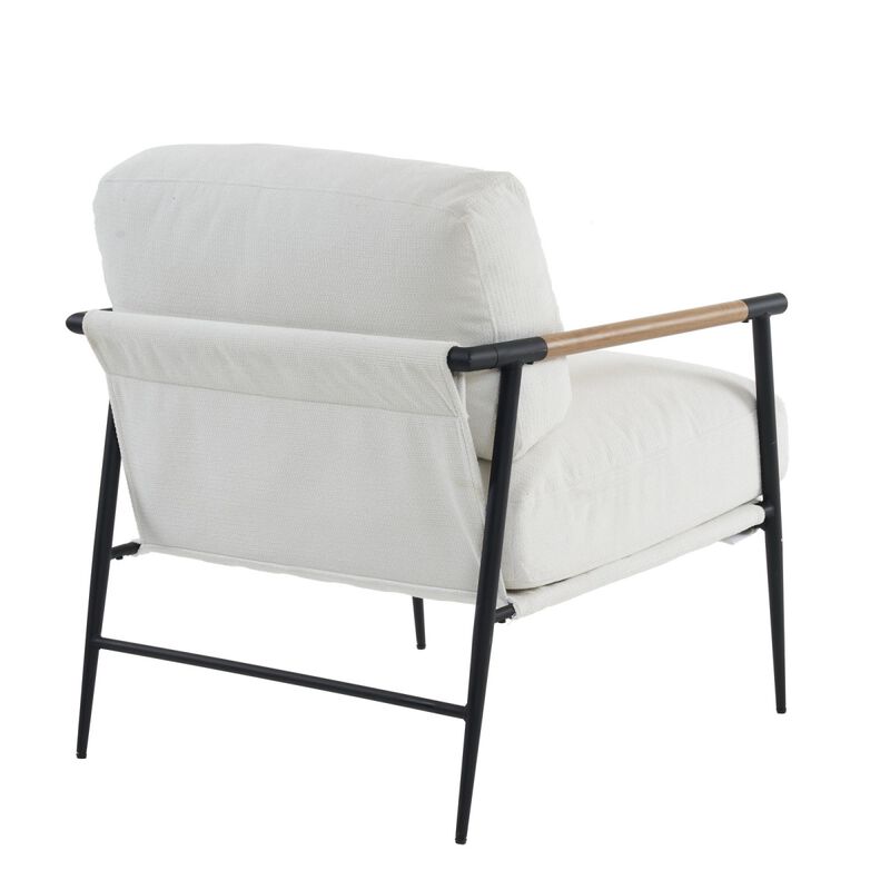 Leisure Chair Lounge Chair Velvet White Color
