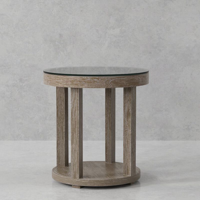 Parker House Furniture Parker House Crossings Serengeti Round Glass Top End Table