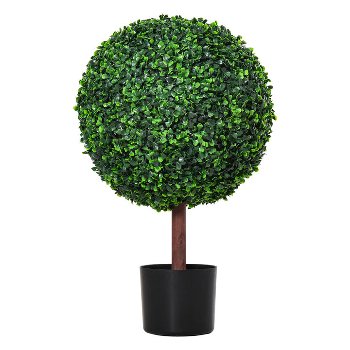 Indoor/Outdoor 23.5 Inch Faux Boxwood Greenery w/ High-Quality Color & Pot
