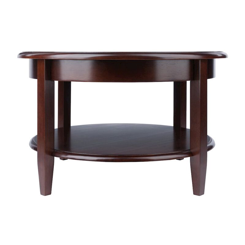 Concord Round Coffee Table with Drawer and Shelf