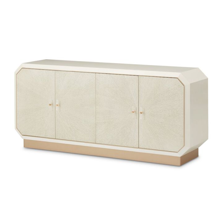 Michael Amini La Rachelle Sideboard with Mirror - Medium Champagne