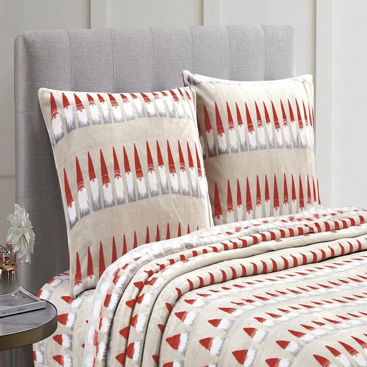 Plazatex Gnome Santa Wrinkle Resistant Ultra Soft Premium All Season Bed Sheet Set
